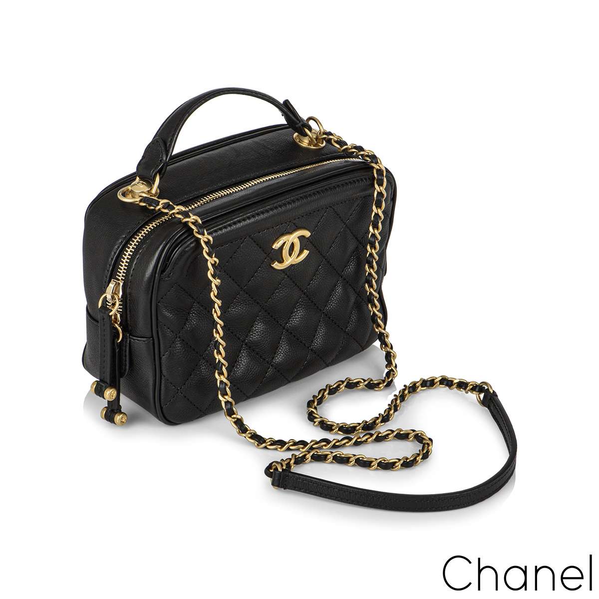 Túi Xách Chanel Vanity Case CC Filigree Caviar Quilted Small Black Like  Authentic